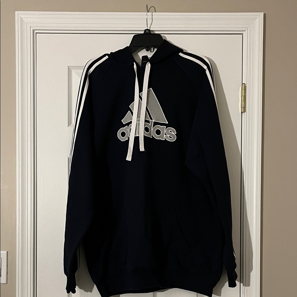 Adidas Navy Hoodie with White Accents